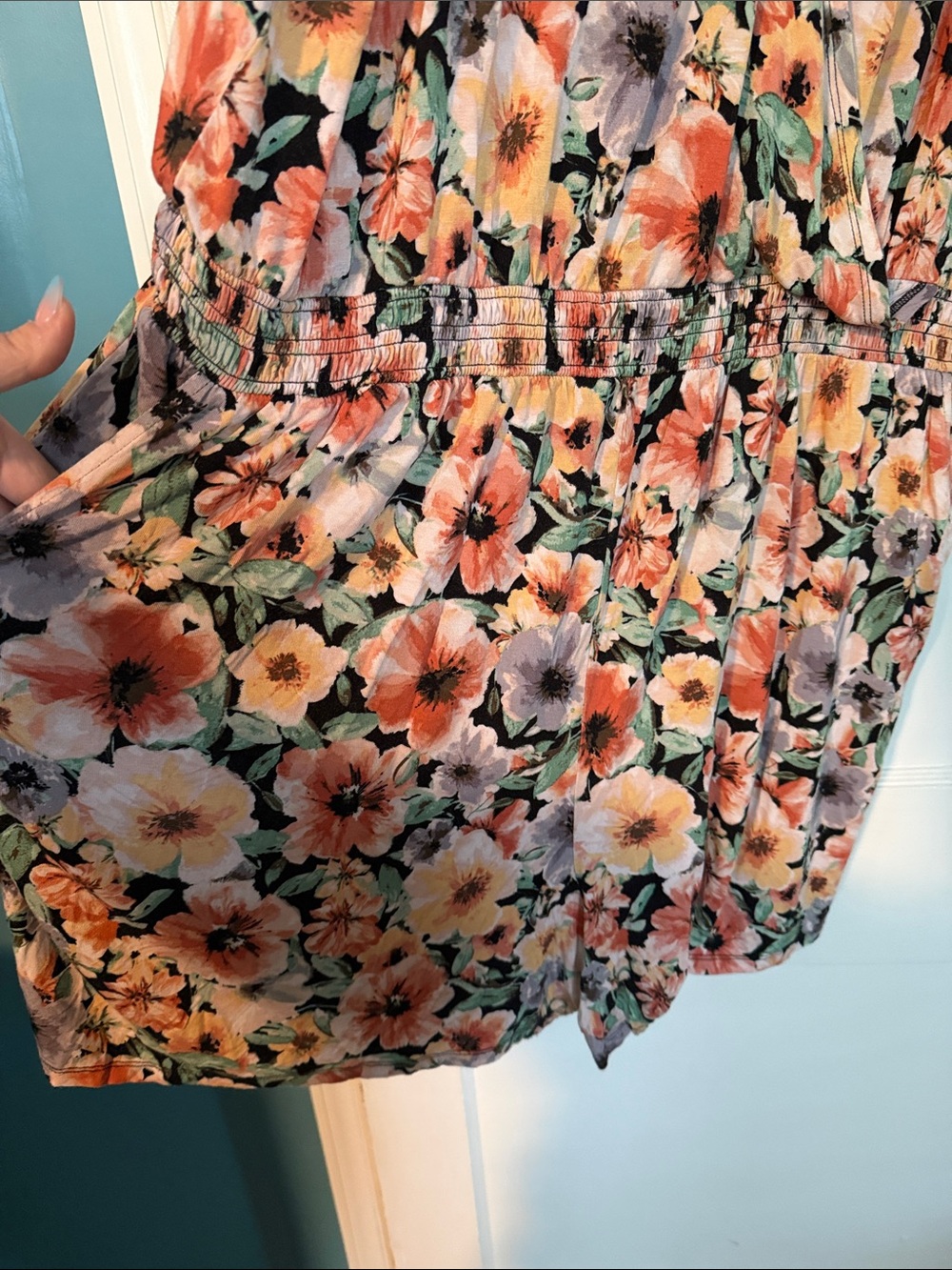 Maurices Floral V-Neck Sleeveless Summer Romper in Multi-Color size 2X - Picture 4 of 5